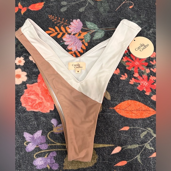 New Camila Coelho Rumba Bottom in White & Nude cream bikini swim beach - Picture 4 of 5